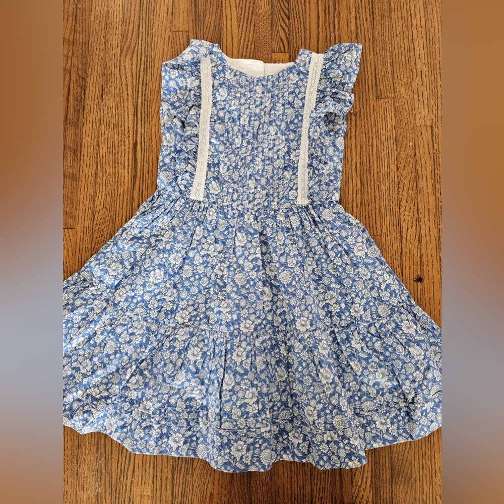 Ralph Lauren Floral Ruffled Cotton Batiste Dress New